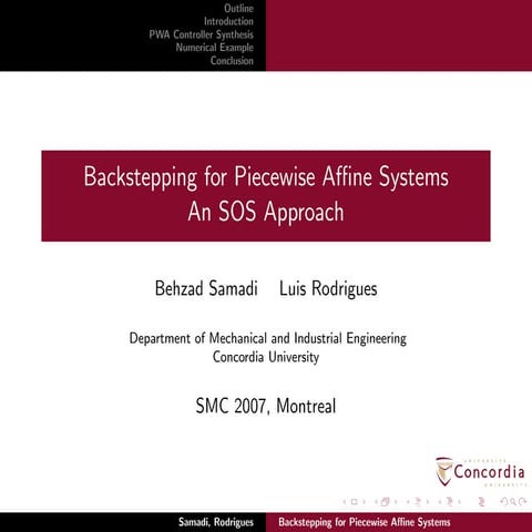 Backstepping for Piecewise Affine Systems: A SOS Approach | PDF
