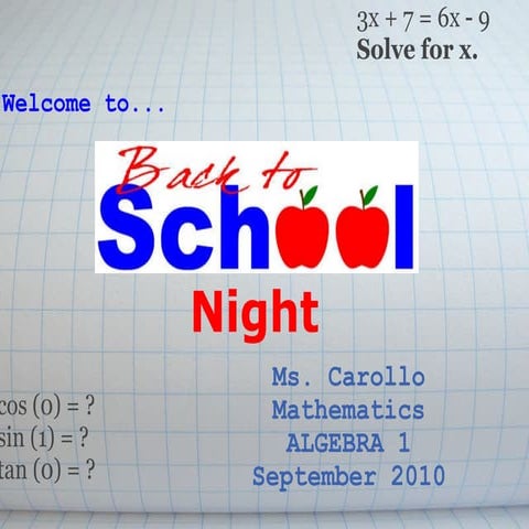 Back To School Night
