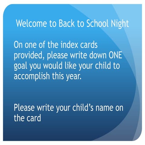 Back to school night