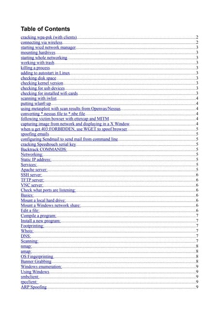 Backtrack syllabus