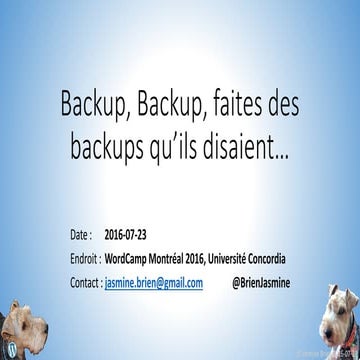 Faites-des sauvegardes-WordPress-Backup-WC-Montreal-2016