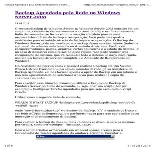 Backup Incremental auto - Windows S...