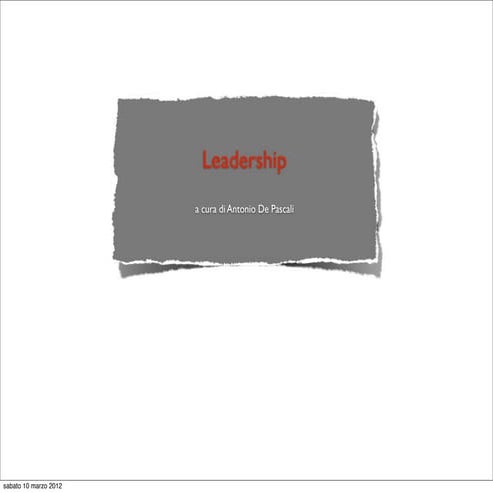 Leadership nelle Organizzazioni