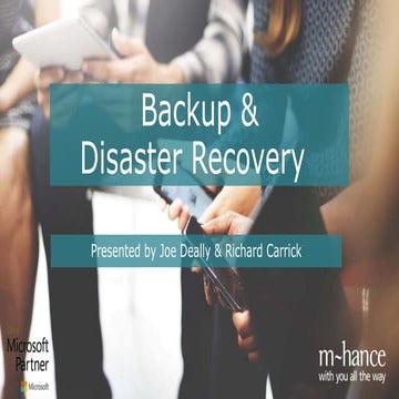 Webinar - Back up and Disaster Recovery