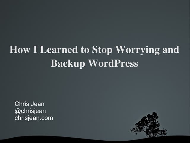 How I Learned to Stop Worrying and Backup WordPress