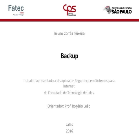 Diferentes tipos de backups