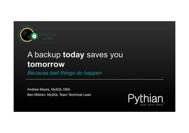 A Backup Today Saves Tomorrow