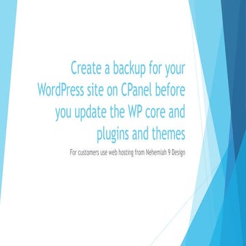 Backup wordpress on CPanel