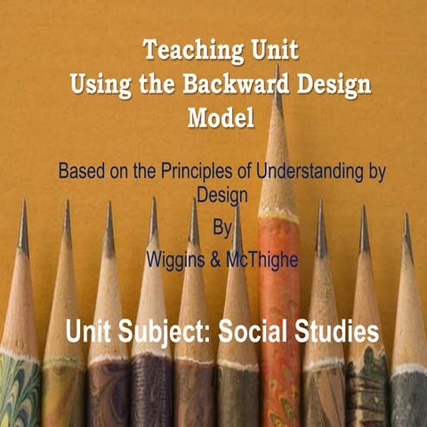 Backward Design Unit Sample