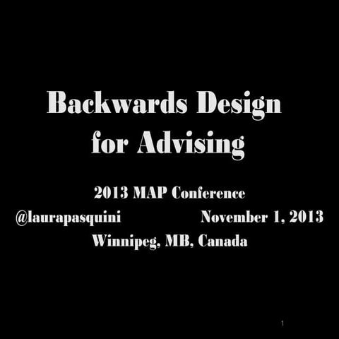 Backwards Design for Advising