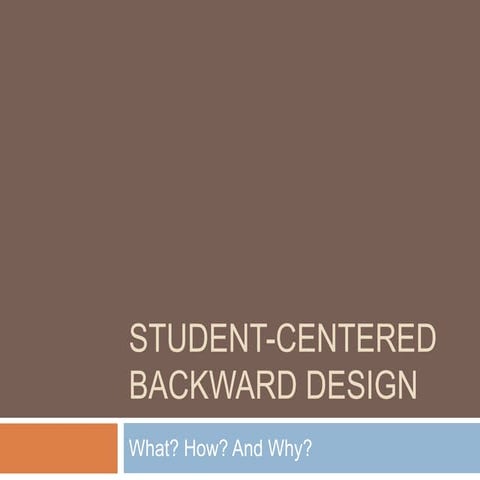 Student-Centered Backward Design 