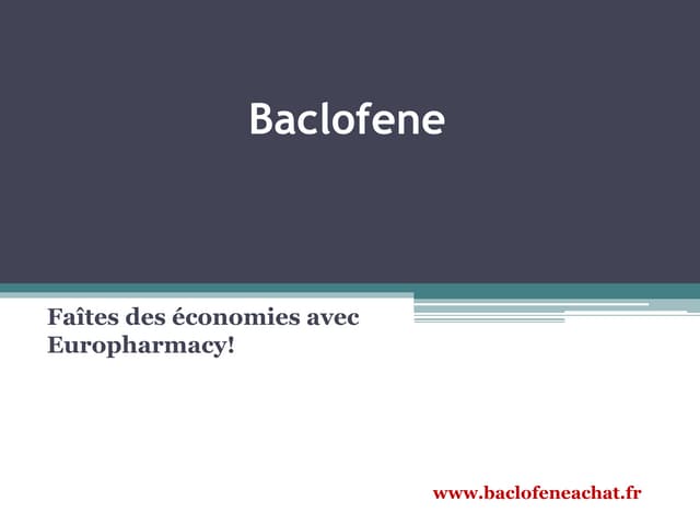 Baclofene Avis