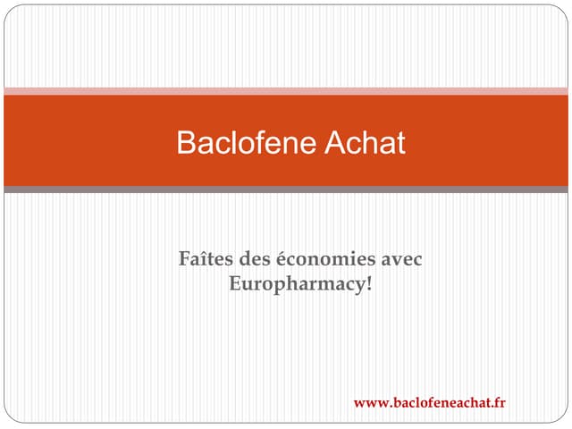Baclofene Posologie