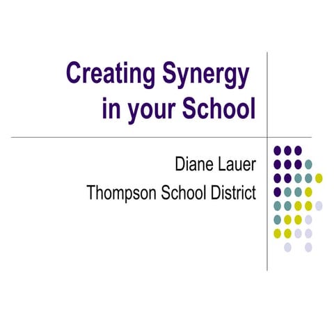 Creating Synergy in Your School