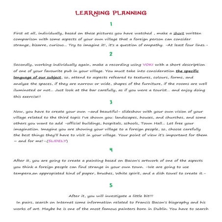 Class activities -Bacon