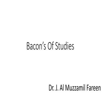 Bacon's of studies