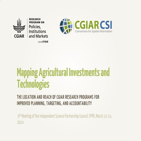 Mapping Agricultural Investments and Technologies - Melanie Bacou