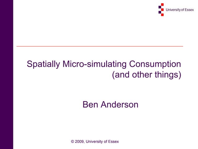 Spatially Microsimulating Consumption