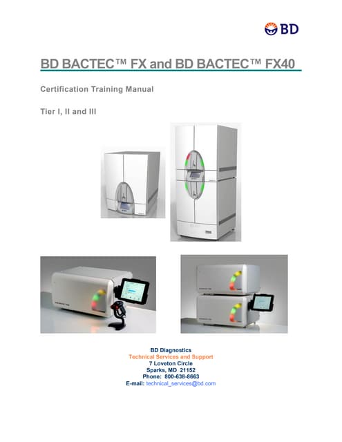 BD BACTEC FX40  CERTIFICATION TRAINING MANUAL
