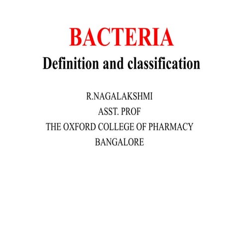 Bacteria and its classification. Microbiology 