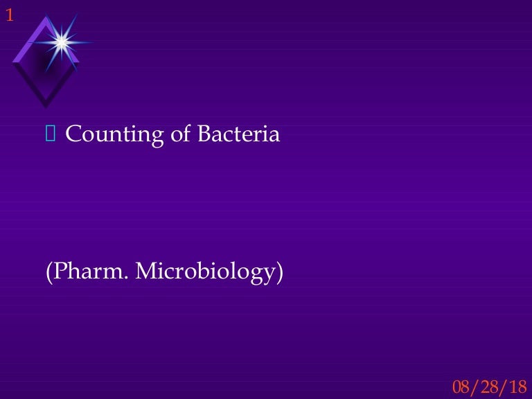 Bacterial count, method to count bacteria