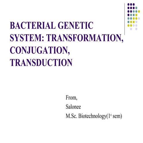 ppt of Bacterial genetic system 