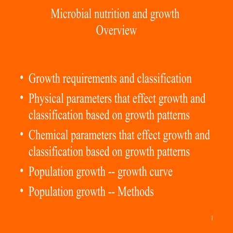Bacterial nutrition and growth 