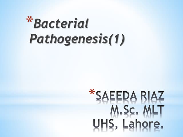 Bacterial Pathogenesis