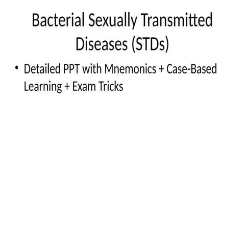 Comprehensive Guide to Bacterial Sexually Transmitted Diseases ...