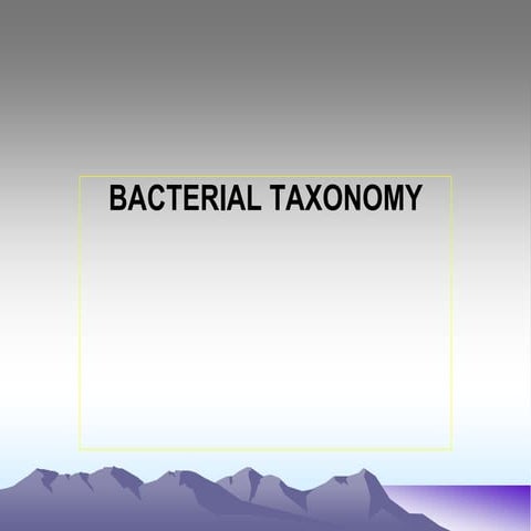 Bacterial taxonomy