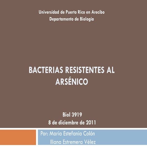 Bacterias resistentes al arsénico