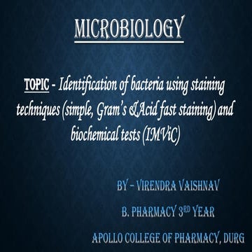 Bacteria staining (Pharmaceutical Microbiology)