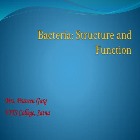 Bacteria structure and function