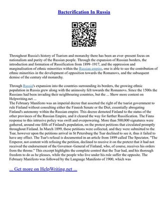 Bacterification In Russia