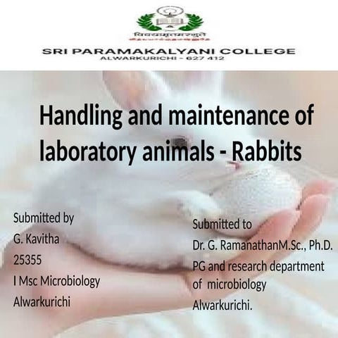 Handling of laboratory animal | PPTX