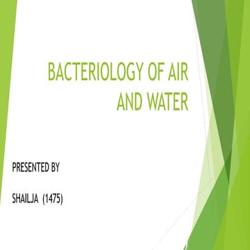 Bacteriology of air and milk