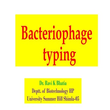 Bacteriophage typing