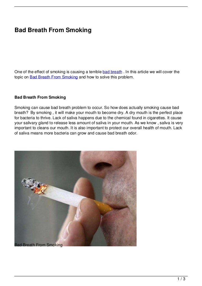 Bad Breath From Smoking