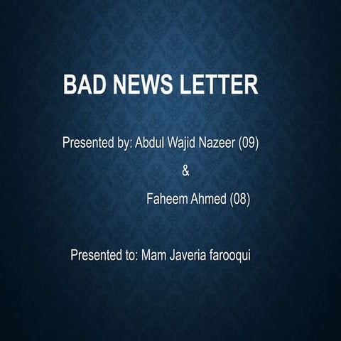 Bad news-letter