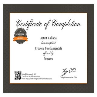 certificate-Procore