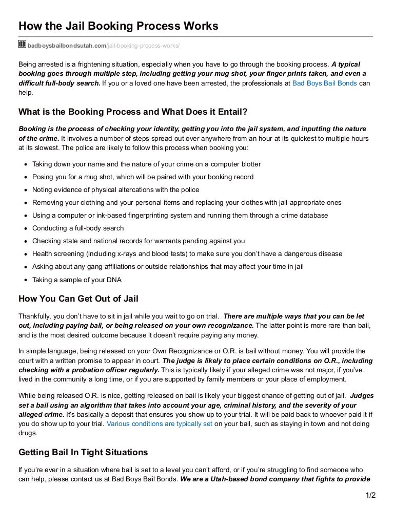 How the Jail Booking Process Works