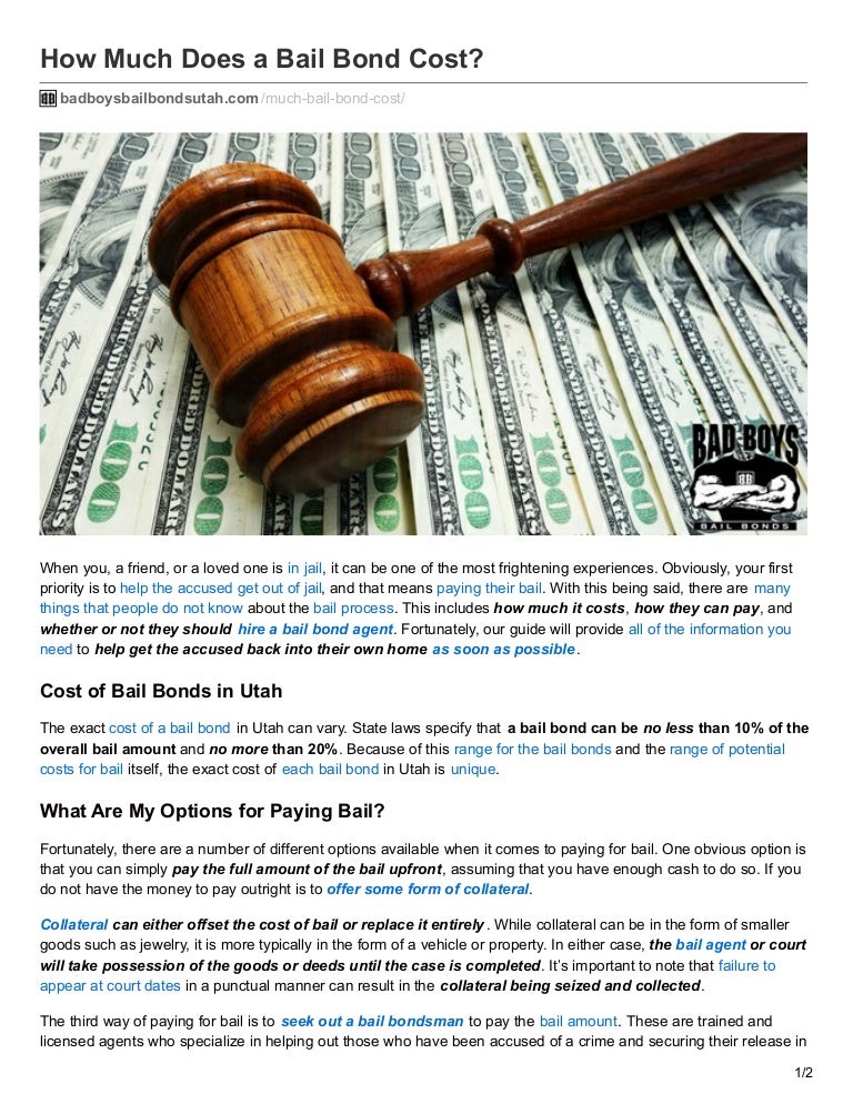 How Much Does a Bail Bond Cost?