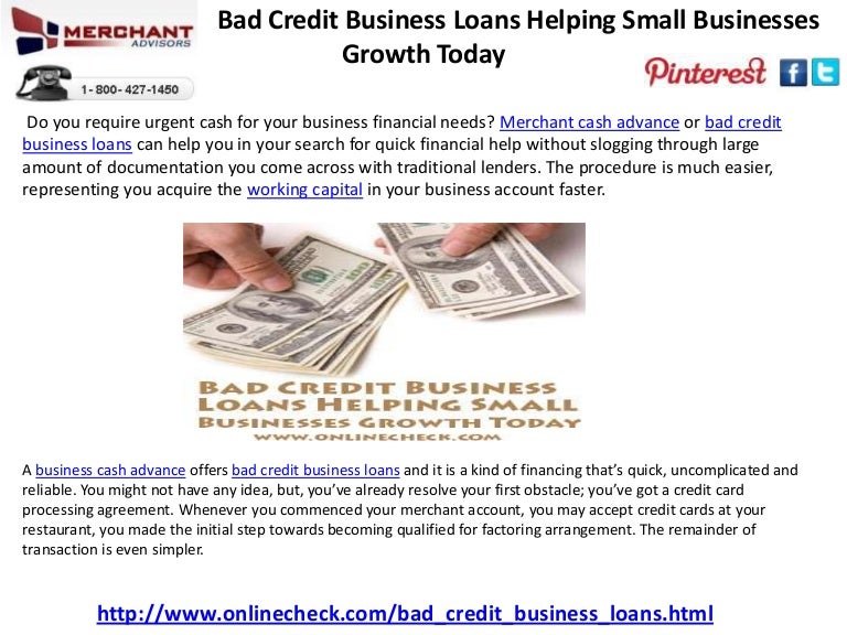 "Bad credit business loans"