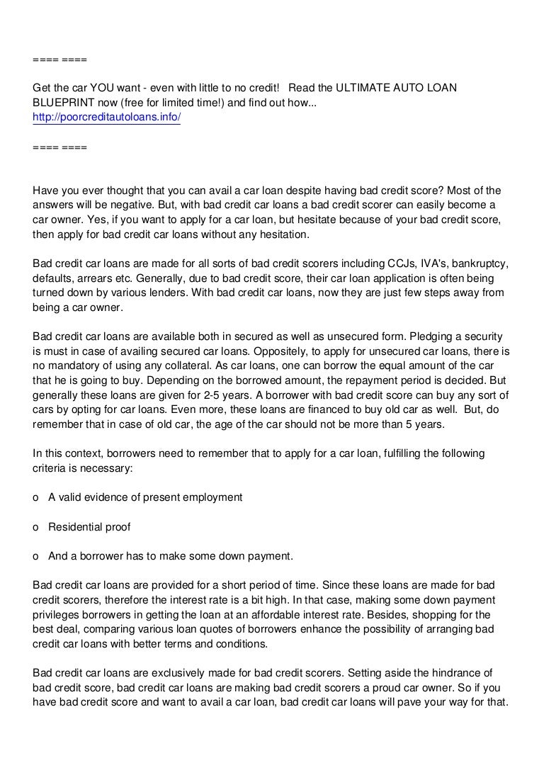 can i get car finance with an iva