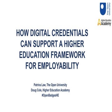 How digital credentials can support a Higher Education framework for employab...