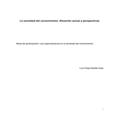 Badillo la sociedad del conocimiento