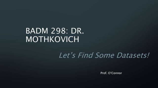 Library instruction for BADM 298 with Dr. Mothkovich