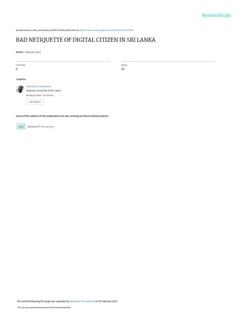 Bad netiquette of_digital_citizen_in_sri_lanka