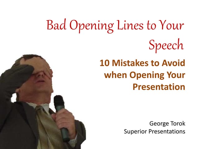 Bad opening lines to your speech