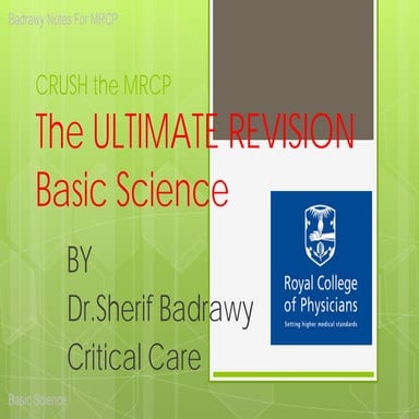 Badrawy notes for mrcp 【basic science】 | PDF
